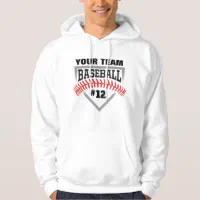 Custom Baseball Team Hoodie Base Stitches Number Zazzle