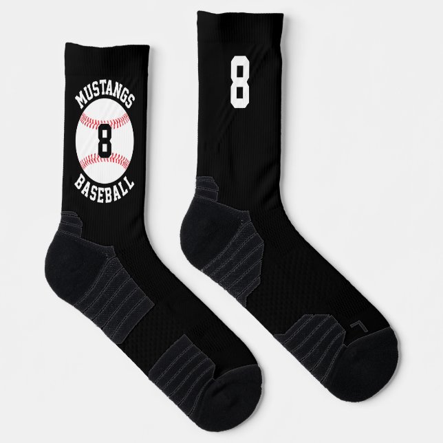 Custom Baseball Team Name and Player Jersey Number Socks (Right)