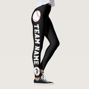 Custom Baseball Team Name and Player Number Sports Leggings