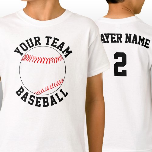 Custom Baseball Team Name Player  Jersey Number T_Shirt