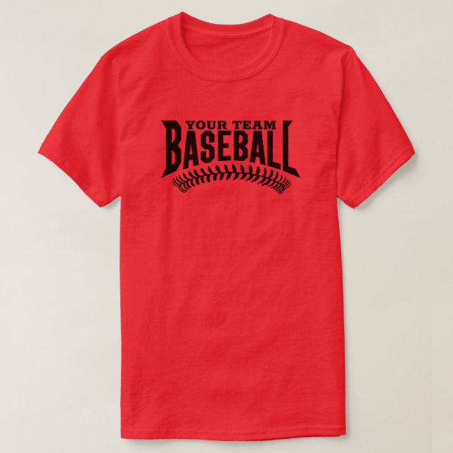 Custom Baseball Team Name T-Shirt (Design Front)