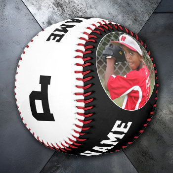 Custom Baseball Team  Player Name  Photo & Number by SoccerMomsDepot at Zazzle