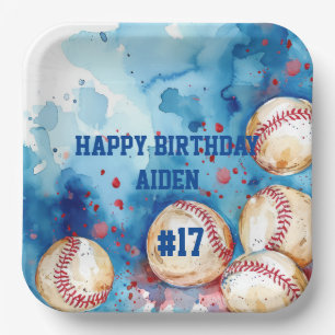 Custom Baseball Theme Party  Paper Plates