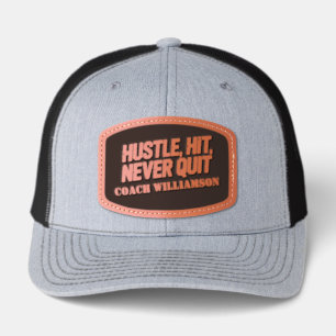 Custom Baseball Themed Coach Leather Patch Hat