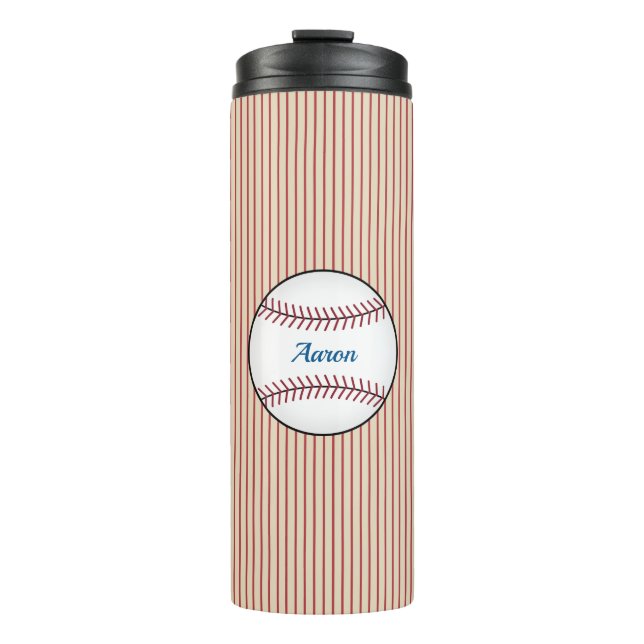Custom Baseball Thermal Coffee Tumbler  (Front)
