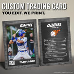 Custom Baseball Trading Card, Black Graphite Sport Calling Card<br><div class="desc">A bestselling modern sports trading card featuring a sleek graphite metal–inspired design with multiple color variations to match any team or personal style. Fully customizable with player photos, stats, and key achievements, this card is perfect for athletes, teams, coaches, and collectors. Designed as a premium keepsake, it captures important milestones...</div>