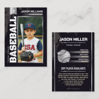 Custom Baseball Trading Card, Silver Player Card