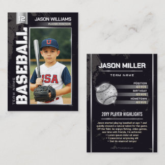 Custom Baseball Trading Card, Silver Player Card
