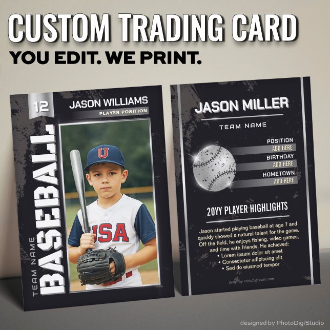 Custom Baseball Trading Card, Silver Power Player Calling Card (Custom Baseball Trading Card, Silver Power Player Card)