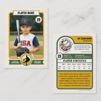 Custom Baseball Trading Card, Vintage Player Card