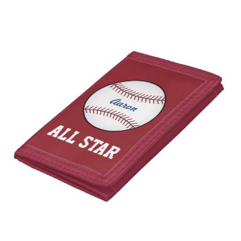 Custom Baseball Wallet Gift by suncookiez at Zazzle