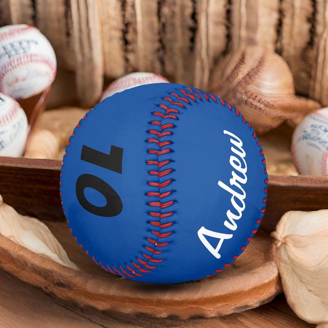 Custom Baseball with Name and Number Blue (Creator Uploaded)