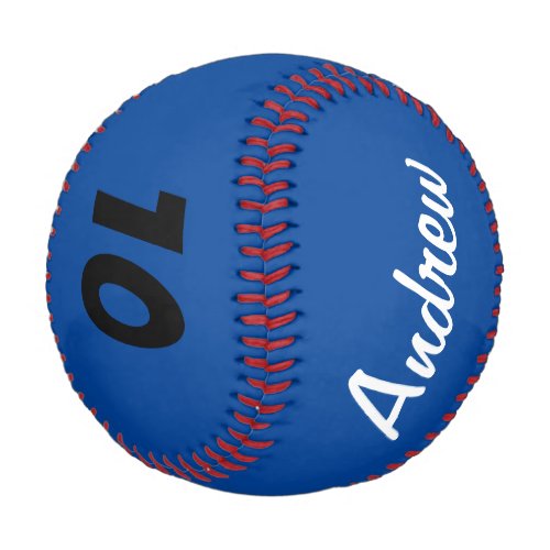 Custom Baseball with Name and Number Blue - Custom Baseball with Name and Number Blue. A simple personalized baseball with name and number. You can make your own unique baseball with name and age number or any other number for any occasion you want. In blue, white and black colors. Great gift idea for boys, girls, men or women. Great as a birthday present.
