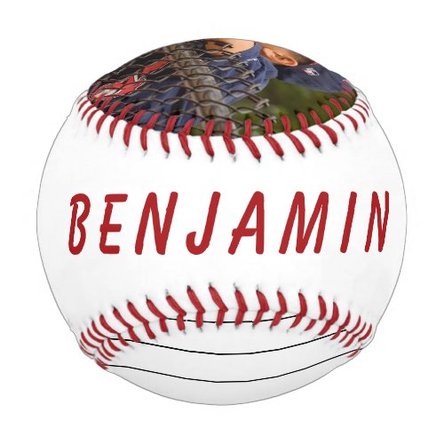 Custom Baseball with Name and Photo - This custom and personalized baseball is perfect gift for baseball players, teammates, coaches, your friends and family. Personalize it with your photo and name. Great keepsake to remember your favorite sport. To customize the ball click the customize button and easily use the design tool.