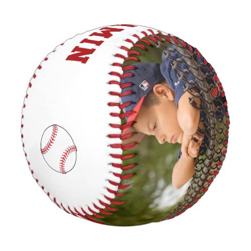 Custom Baseball with Name Number Photo Kids - This custom and personalized baseball is perfect gift for baseball players, teammates, coaches, your friends and family. Personalize it with your photo and team name, your name, your number and the year. Great keepsake to remember your favorite sport. To customize the ball click the customize button and easily use the design tool.