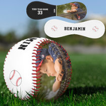 Custom Baseball with Name Number Photo Kids