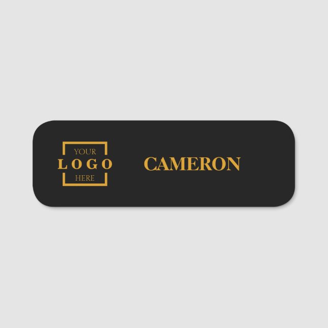Custom Basic Business Logo Employee Staff  Name Tag (Front)