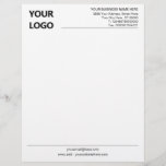 Custom Basic Business Office Letterhead and Logo<br><div class="desc">Custom Simple Black and White Business Office Letterhead with Logo - Add Your Logo - Image / Business Name - Company / Address - Contact Information - Resize and move or remove and add elements / image with customization tool.</div>