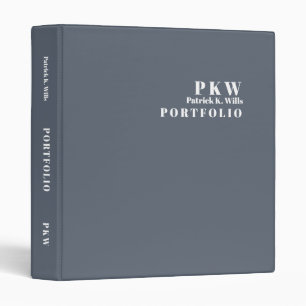 Custom Basic Simple Bluish Gray Portfolio Binder