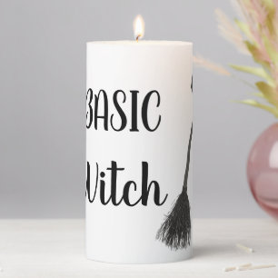 Custom BASIC WITCH Broom Funny Gift Cool Aesthetic Pillar Candle