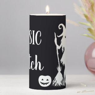 Custom BASIC WITCH w Cat Funny Gift Cool Aesthetic Pillar Candle