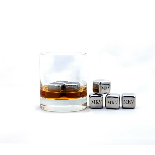 Custom Baskerville Stainless Steel Whiskey Stones (Front)