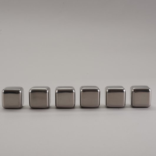Custom Baskerville Stainless Steel Whiskey Stones (Lined Up)