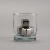 Custom Baskerville Stainless Steel Whiskey Stones (In Glass)