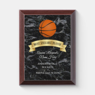 Custom Basketball Award MVP Personalized Team Plaque