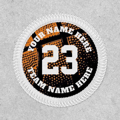 Custom basketball ball patch with jersey number