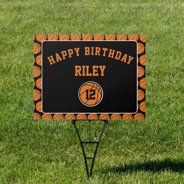 Custom Basketball Birthday Party Sign (Insitu)
