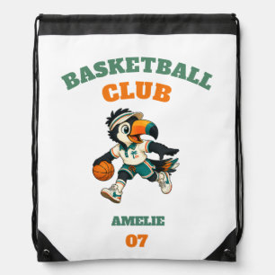 Custom Basketball Club Toucan Drawstring Bag
