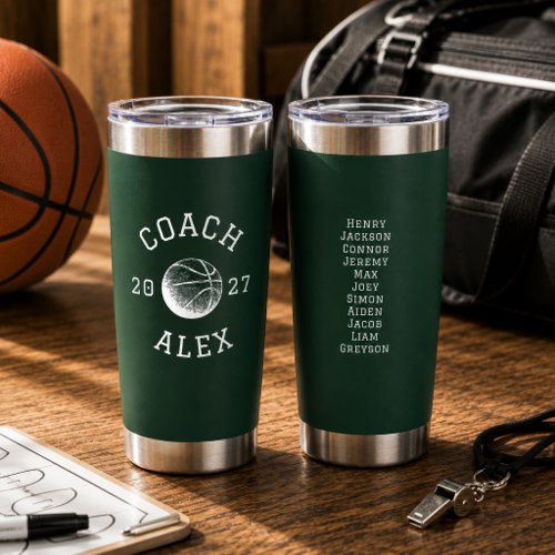 Custom Basketball Coach Appreciation End of Season Insulated Tumbler