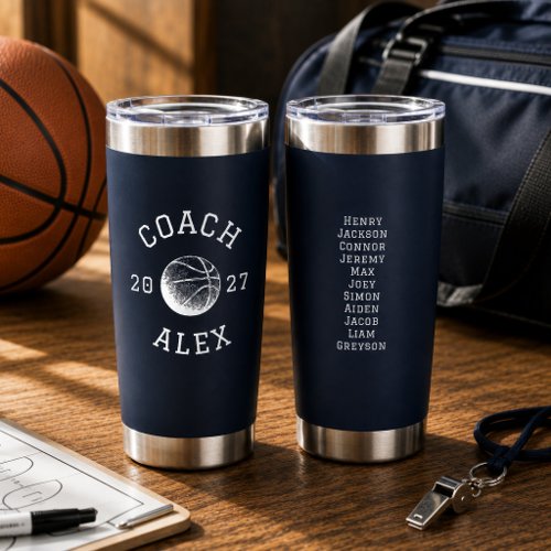 Custom Basketball Coach Appreciation End of Season Insulated Tumbler