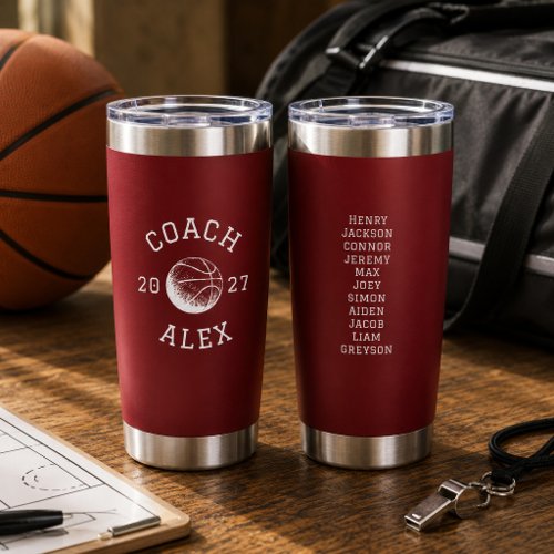 Custom Basketball Coach Appreciation End of Season Insulated Tumbler