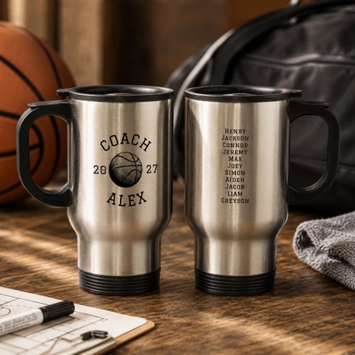 Custom Basketball Coach Appreciation End of Season Travel Mug