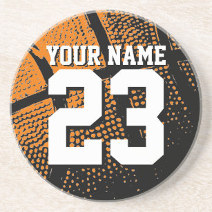 Custom basketball jersey number and name sandstone coaster