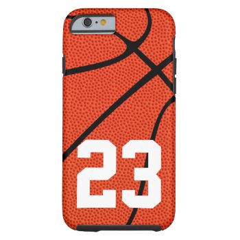 Custom Basketball Jersey Number Or Text Phone Case by SoccerMomsDepot at Zazzle
