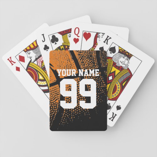Custom basketball jersey number playing cards