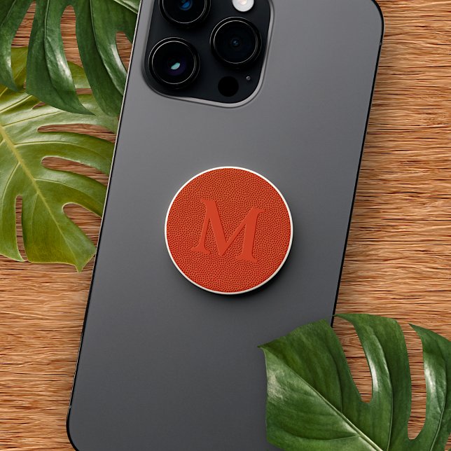 Custom Basketball Leather Skin Texture Pattern PopSocket (Creator Uploaded)