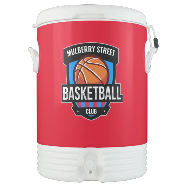 Custom Basketball Logo Beverage Cooler (Front)