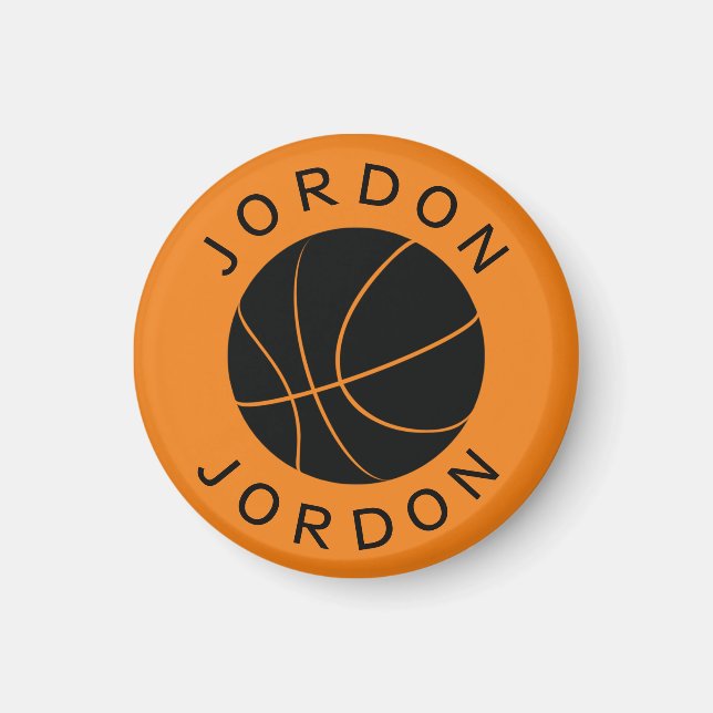 Custom Basketball Magnet w/ Name & Custom Color (Front)