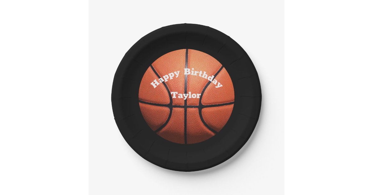 Custom Basketball Name Paper Plate