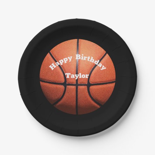 Custom Basketball Name Paper Plates