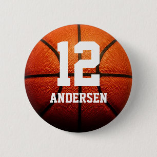 Custom Basketball Numbers Pinback Button