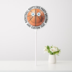 Custom Basketball Party BLUE EYES Happy Face 11" Balloon