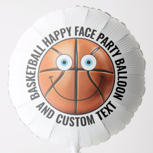 Custom Basketball Party BLUE EYES Happy Face 22" Balloon