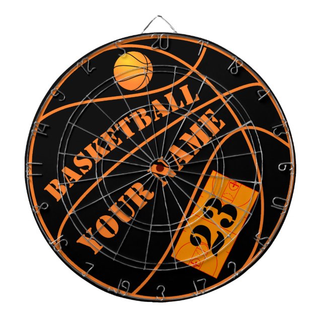 Custom Basketball Personalized Dart Board (Front)