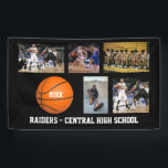Custom Basketball Photos Player Team Name Year Banner<br><div class="desc">Show your team pride with this awesome basketball photo design - just upload your photo(s) and add your custom text to create a one-of-a-kind gift. Perfect for end of season team or coach's gift. Change the background or text color to match your team color - just click customize. Check out...</div>