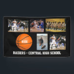 Custom Basketball Photos Player Team Name Year Banner<br><div class="desc">Show your team pride with this awesome basketball photo design - just upload your photo(s) and add your custom text to create a one-of-a-kind gift. Perfect for end of season team or coach's gift. Change the background or text color to match your team color - just click customize. Check out...</div>